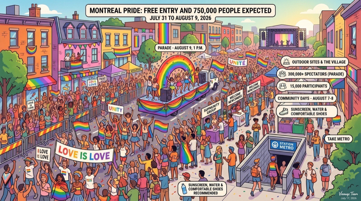 Montreal Pride: free entry and 750,000 people expected