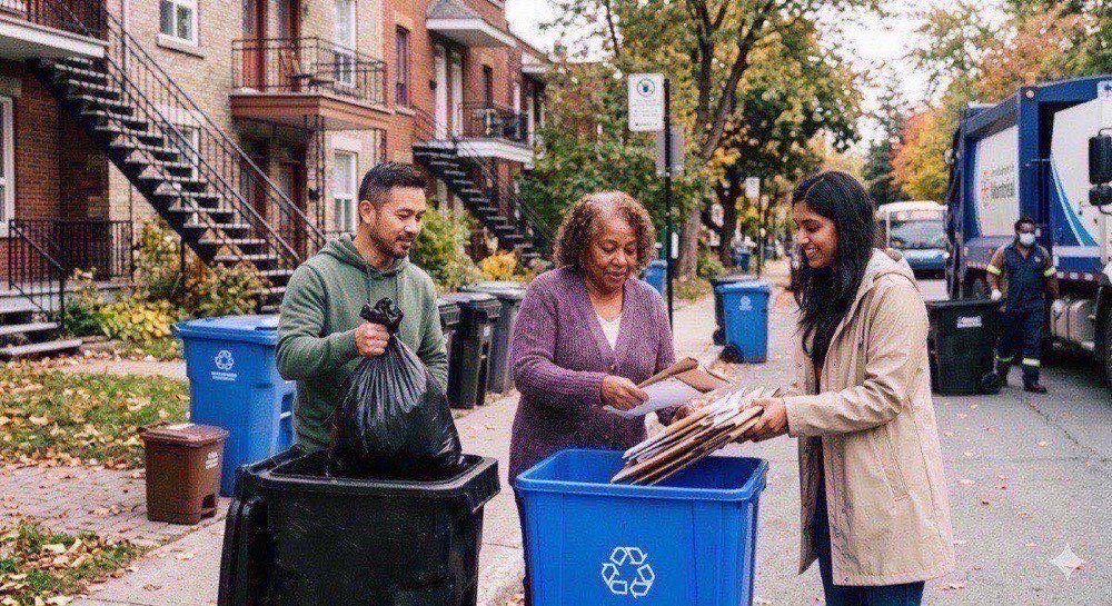 Recyclage et poubelles à Montréal