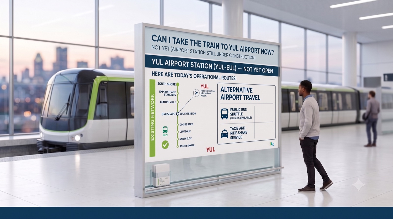 Peut-on prendre le REM jusqu'à l'aéroport de Montréal ? (pas encore)