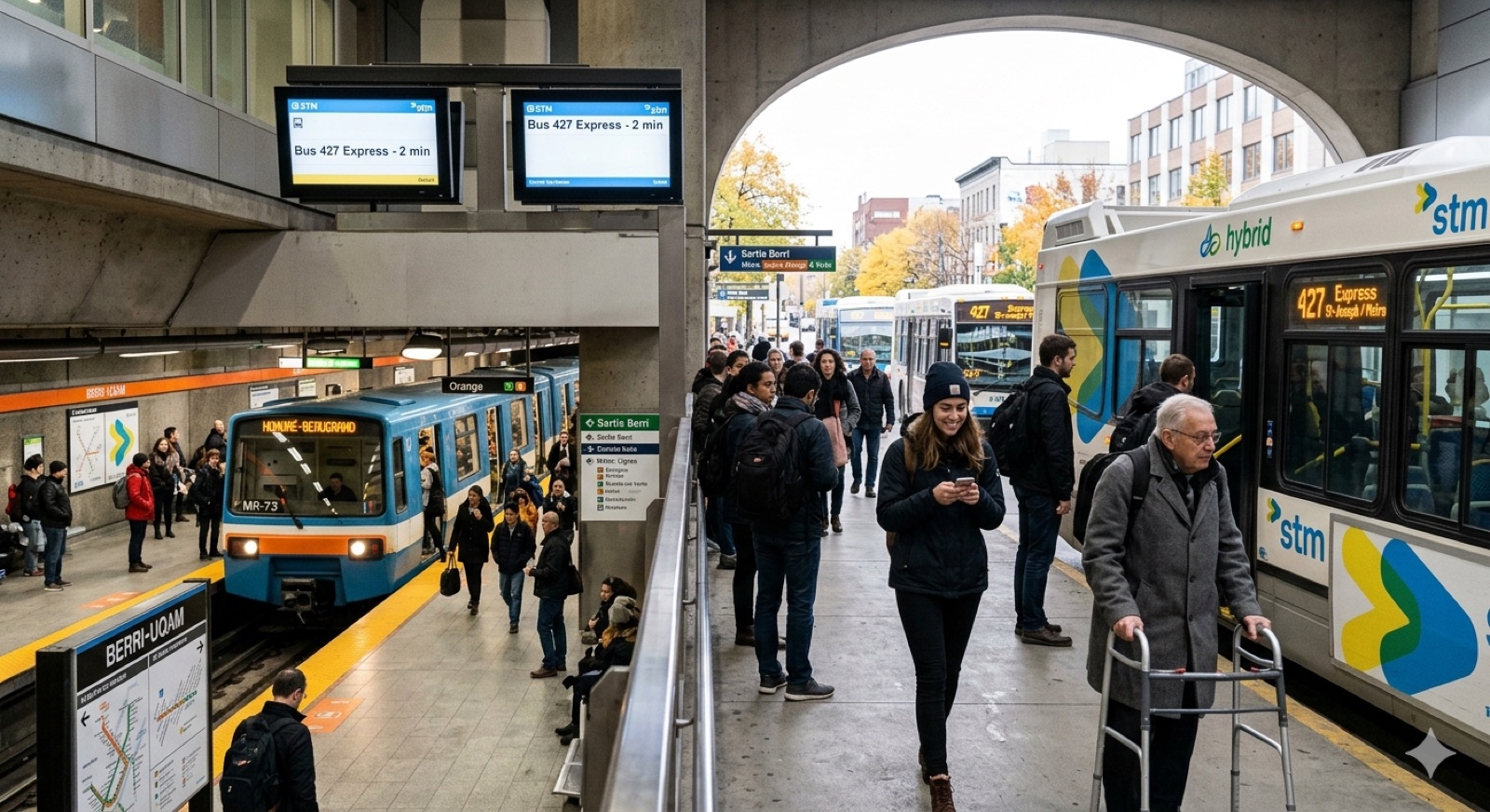 Utiliser le métro et l'autobus à Montréal (STM)