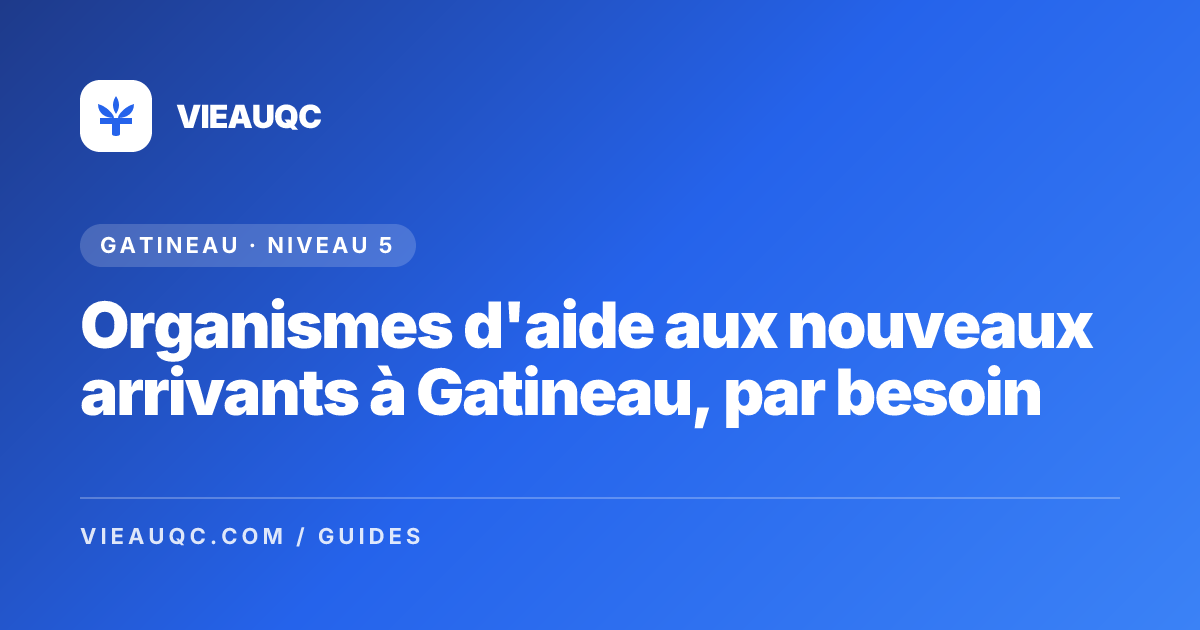 Newcomer Support Organizations in Gatineau, by Need