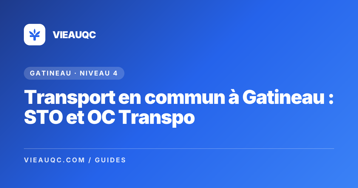 Transport en commun à Gatineau : STO et OC Transpo