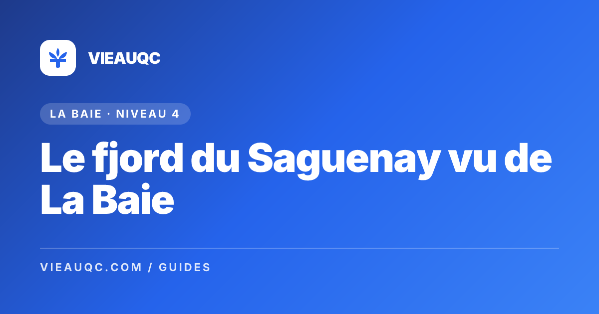 Le fjord du Saguenay vu de La Baie