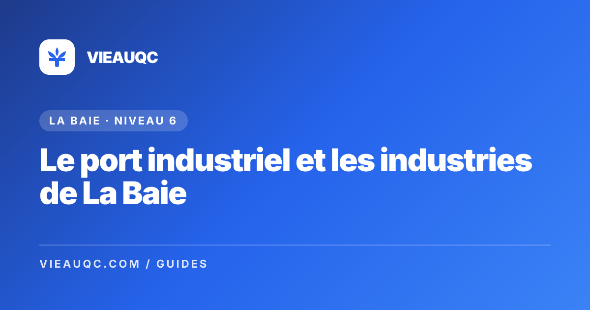 Le port industriel et les industries de La Baie