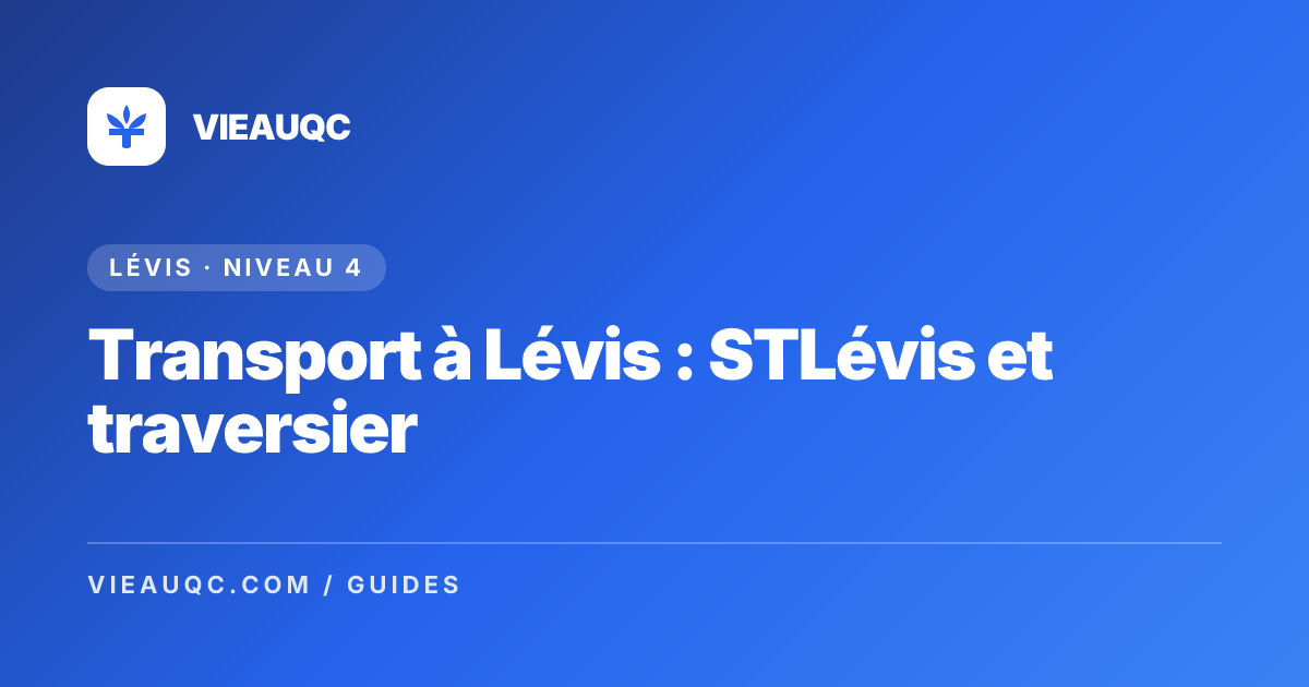 Transport à Lévis : STLévis et traversier