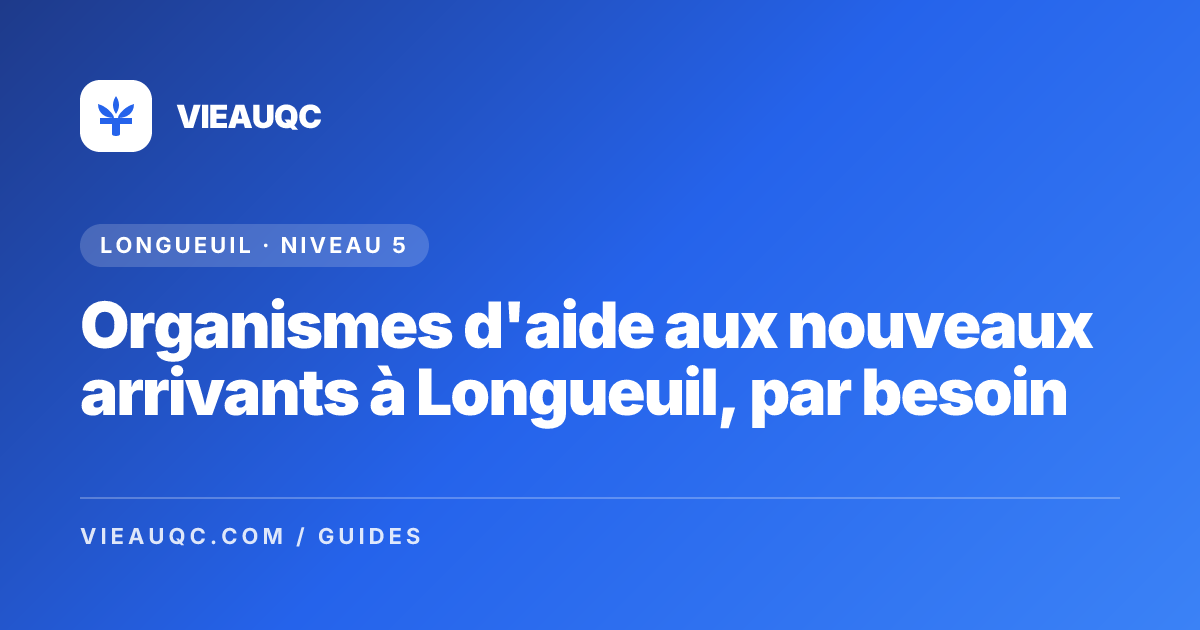 Newcomer Support Organizations in Longueuil, by Need
