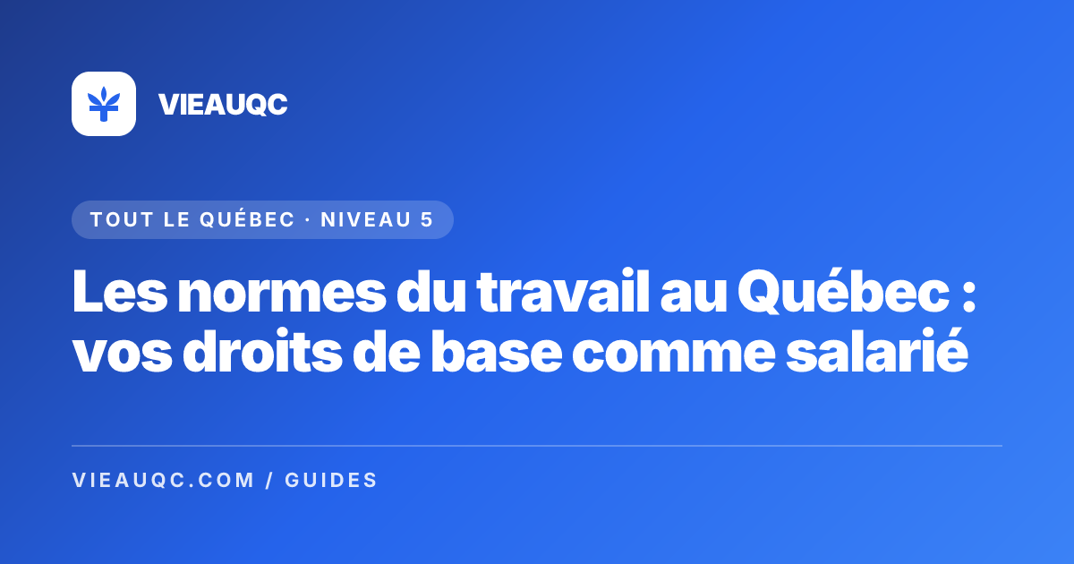 Les normes du travail au Québec : vos droits de base comme salarié
