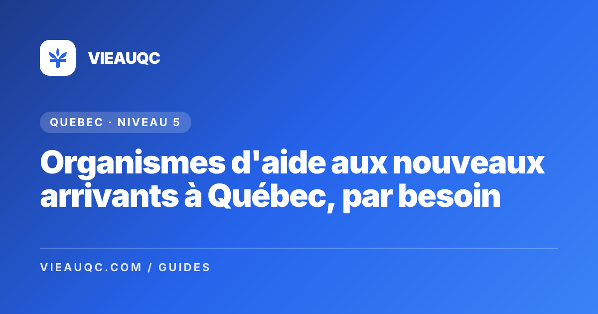 Newcomer Support Organizations in Québec City, by Need