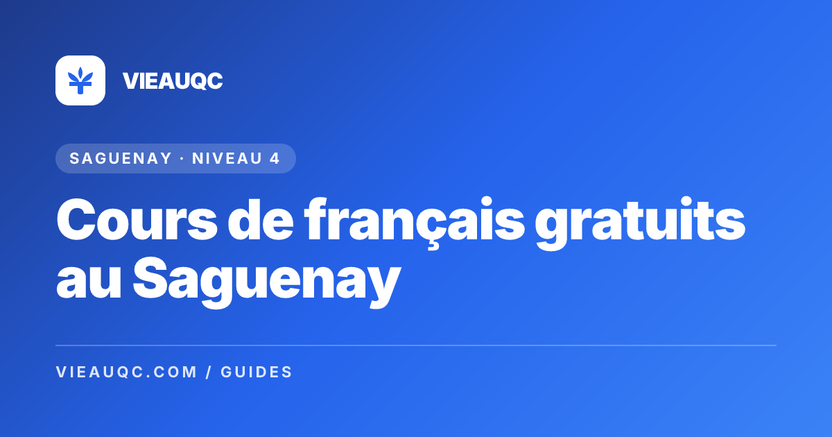 Free French Classes in the Saguenay