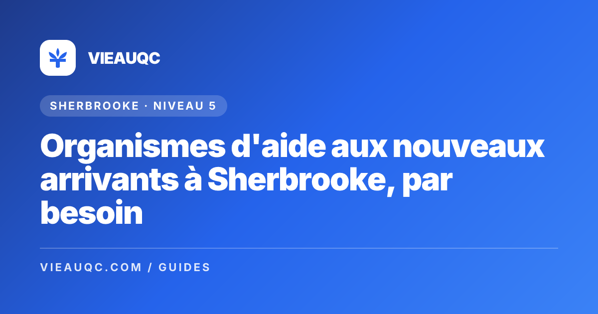 Newcomer Support Organizations in Sherbrooke, by Need